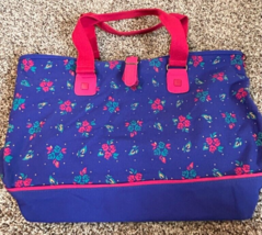 Vintage Honors Tote Carryall Bag 80s 90s floral Canvas hand bag - $19.98