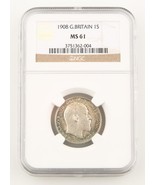 1908 Grande-Bretagne Shilling Pièce Argent MS-61 NGC Edward VII England ... - $896.48 CAD