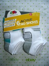 Fruit of The Loom Boys No Show Socks 6 Pair Size LARGE 3-9 NEW White Red... - $14.50