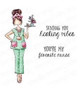 Stamping Bella Stamp Curvy Girl Nurse Sending You Healing Vibes Favorite... - £15.95 GBP