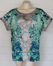 Coldwater Creek L 14 Garden Villa Romantic Short Sleeve Pullover Top - $338.71 MXN
