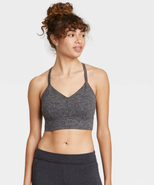 Women&#39;s Strappy Longline Brushed Jersey Bra - JoyLab GYM YOGA Sz L HEATH... - $12.97 CAD