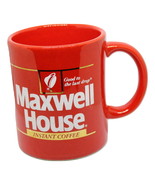 Maxwell House Instant Coffee Cup Mug Vintage Good to the Last Drop Logo Red - $10.98