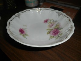 Weimar Welmar Pink Mum Embossed 6&quot; Bowl W Gold Trim Made In Germany - £7.86 GBP