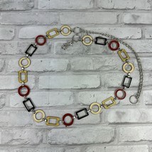 Silver Tone Geometric Links Metal Chain Belt Boho Hippie 51” Long Multi ... - $20.84 CAD