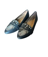 Vionic Savannah Boa Snake Leather Flats Pointed Toe Black Size 8 - $35.00