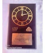 Vintage Wall Clock Wood Corporate Trophy Award Plaque  13&quot; X 8&quot;  Not Wor... - $29.69