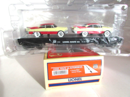 Lionel Trains 6-17536 Flat Car  Route 66 w/2 Red Cream Luxury Coupes NIB... - $61.70