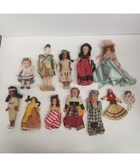 Vintage Small Sized Doll Lot of 12, Native American, Girls, Toddlers, LOOK - £27.21 GBP