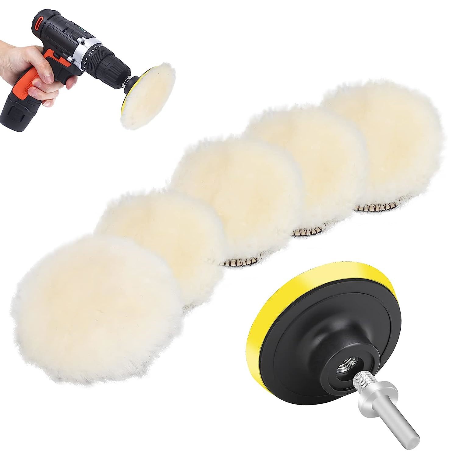 Primary image for 7 Pcs 3 Inch Wool Polishing Buffing Pad, Polishing Buffing Wheel With Hook And L