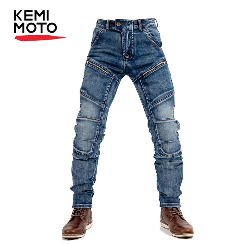 KEMIMOTO Men Motorcycle Jeans Biker Reinforced Protection Lining Pants Include - £80.24 GBP