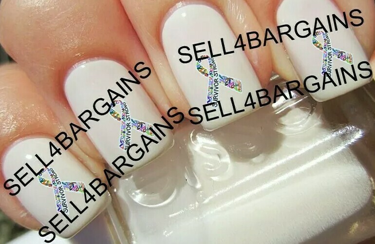 Cancer Survivor Strong Ribbon》Nail Art Decals - $9.16