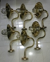Vintage Style New Wall Mount Ship Brass Bulkhead Outdoor Light With Shade 6 Pcs - £659.07 GBP