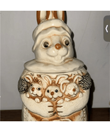 Cream and Brown Ceramic Bunny and Babies Cookie Jar - $39.93 CAD