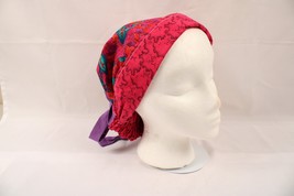 Medical-Surgical Scrub Cap Women Long Hair Tie On Hand Made Reversible Red - $320.21 MXN