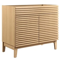 Modway Render 36&quot; Bathroom Vanity Cabinet in Oak-Sink Basin Not Included 36 Inch - £189.95 GBP