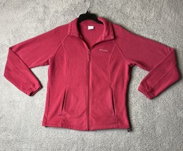 Classic Columbia Fleece Jacket Coat Pink Lightweight Full Zip Women&#39;s Large - $15.99
