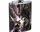 Flask 8oz Stainless Steel Dragon Design-005 Drinking Whiskey Alcohol Brandy - $16.78