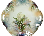 Vtg Silesien Germany Floral Serving Bowl Scalloped Rim Lily Pattern Lust... - $29.00
