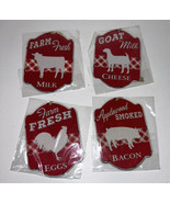 Kurt Adler Set Of 4 Christmas Farm Theme Metal  Holiday Ornaments - $7.99