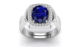 Sapphire Adjustable RING Silver plated 10.25 Ratti 9.00 Carat Unheated and Untre - £26.35 GBP