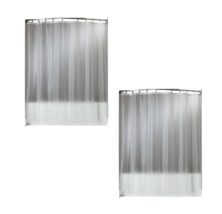 Set of 2 Vinyl Shower Curtain Liner Metal Grommets Magnetized Frosted Clear - $13.83