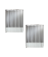 Set of 2 Vinyl Shower Curtain Liner Metal Grommets Magnetized Frosted Clear - £10.87 GBP