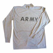 US Army Issue Gray Physical Fitness Uniform PFU Long Sleeve PT T-Shirt M... - $3.87