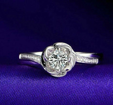 Solid 14K White Gold 1.75Ct Round Cut Diamond Engagement Ring Simulated ... - $246.47