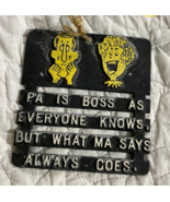 Vintage ma pa Kitchen Decor Funny Sayings Metal Trivet Wall Hanging USA - $21.85 CAD