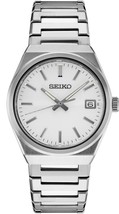 Seiko Essentials Quartz silver Tone Men Watch SUR553 - £217.31 GBP