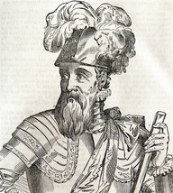 Pizarro Full Armor Portrait 1845 Wood Engraving Victorian Revolution DWY9A - $735.92 MXN