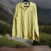 Polo Ralph Lauren Polo Shirt Mens XL Yellow Pony Classic Fit Long Sleeve - £10.80 GBP