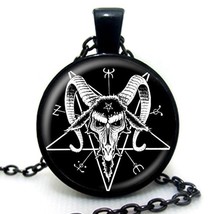 Baphomet Pendant Necklace Hail Satan Mendes Goat Pentagram Black Mass Jewellery - £4.89 GBP