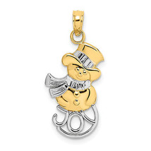 14K and Rhodium Snowman w/Joy Pendant K9366 - $154.84