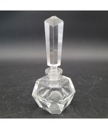 Vintage IW Rice Clear Faceted Art Deco Glass Vanity Perfume Bottle 4&quot; - $216.80 MXN