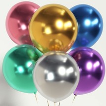 Metallic Balloons 18 Inch 12 Pcs Multicolor Chrome Balloons Large Latex Party Ba - £12.68 GBP