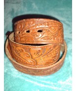Vintage Penneys Ranchcraft Leather Belt Strap Hand Tooled Floral 42 - $403.04 MXN