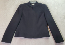 Dressbarn Jacket Women Size 8 Black 100% Polyester Long Sleeve Lined Full Zipper - £19.78 GBP