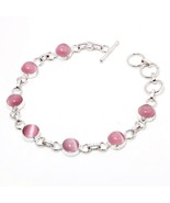 Pink Monalisa Round Shape Gemstone Handmade Ethnic Bracelet Jewelry 7-8&quot;... - £4.12 GBP