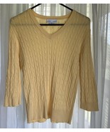 Hilliard &amp; Hanson Women’s Golf 100% Cotton Yellow Lightweight Sweater Si... - $20.45 CAD