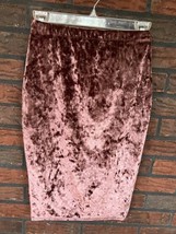 Crushed Velvet Skirt Medium Pull On Elastic Waist Straight Skinny Bozzolo - $15.20