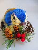 Kurt Adler Holiday Christmas Bird Ornament Bluebird on Nest - £6.13 GBP