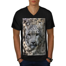 Big cat Beast Wild Animal Shirt Marbled Theme Men V-Neck T-shirt - £10.54 GBP