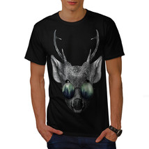 Wellcoda Deer Glasses Wild Animal Mens T-shirt, Wild Graphic Design Printed Tee - £14.95 GBP+