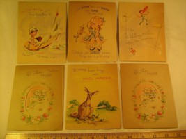 Lot of 6 Vintage GREETING CARDS 1930 - 1940s GET WELL by Golden Bell [Y7... - £5.61 GBP