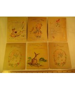 Lot of 6 Vintage GREETING CARDS 1930 - 1940s GET WELL by Golden Bell [Y7... - £5.63 GBP