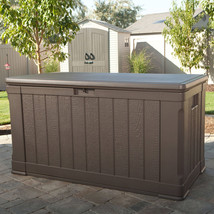 Deck Box Waterproof 116-Gal. Resin Dark Brown Patio Outdoor Storage Gard... - $187.46