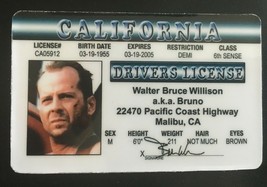 Bruce Willis Drivers License Joke ID card Die Hard Expendables Bruno CA - £7.00 GBP