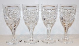 Lovely Set Of 4 Atlantis Crystal CRISS-CROSS &amp; Vertical Cut 6&quot; Wine Glasses - £48.11 GBP